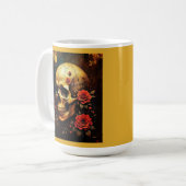 Schedel en rozen koffiemok (Voorkant links)