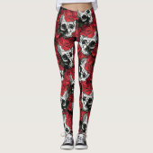 schedel en rozen leggings (Voorkant)
