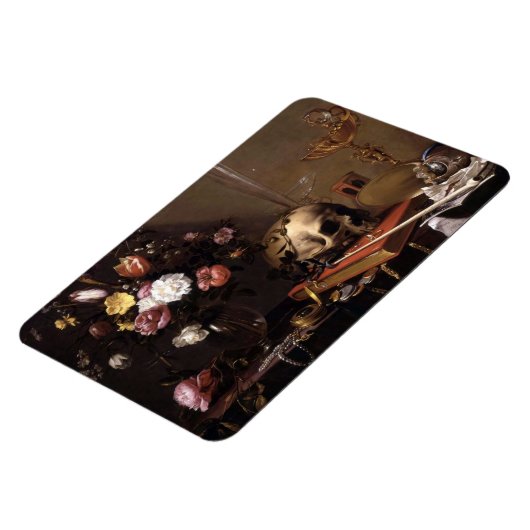  schedel en Rozen Magnet Magneet (Linkerzijde)