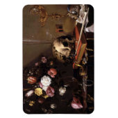  schedel en Rozen Magnet Magneet (Verticaal)