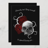 Schedel en Rozen met Doornen Goth Huwelijk Kaart (Voorkant / Achterkant)