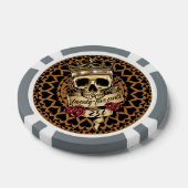 Schedel en Rozen Poker Chip - 25'' (Enkel)