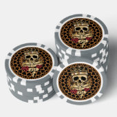 Schedel en Rozen Poker Chip - 25'' (Opstapeling)
