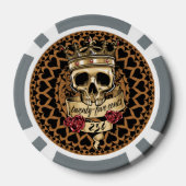 Schedel en Rozen Poker Chip - 25'' (Achterkant)