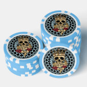 Schedel en Rozen Poker Chip - $50 (Opstapeling)