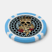 Schedel en Rozen Poker Chip - $50 (Enkel)