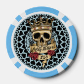 Schedel en Rozen Poker Chip - $50 (Achterkant)