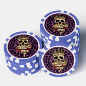 Schedel en Rozen Poker Chip - $500 (Opstapeling)