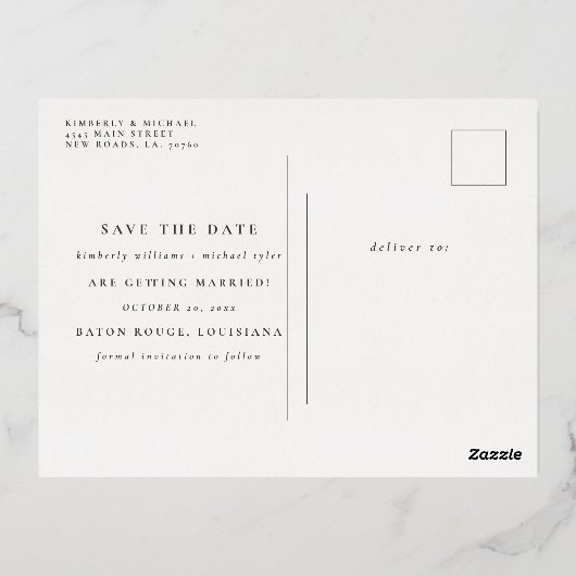 Schedel en Rozen Save the Date Aankondiging (Achterkant)