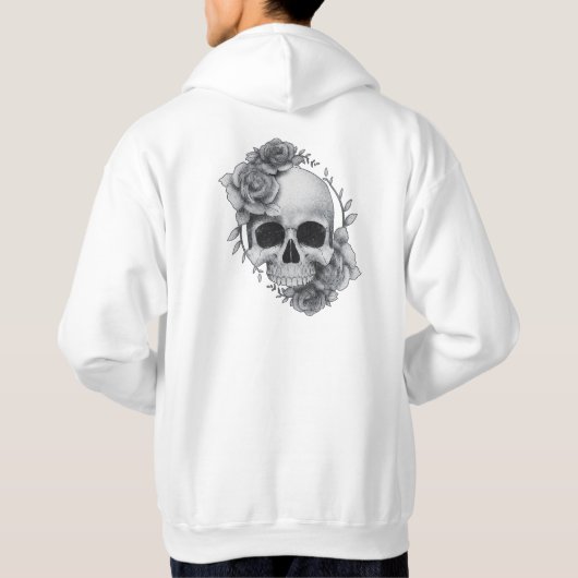 Schedel en Rozen Schets Hoodie (Achterkant)