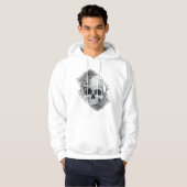 Schedel en Rozen Schets Hoodie (Voorkant volledig)