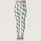 Schedel en Rozen Schets Leggings (Voorkant)