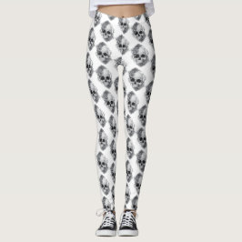 Schedel en Rozen Schets Leggings