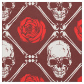 schedel en rozen stof (Close Up)