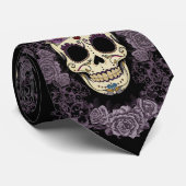 schedel en Rozen Stropdas (Opgerold)