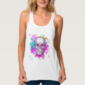 Schedel en Rozen Tank Top (Voorkant)