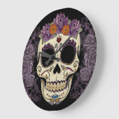  schedel en Rozen wandklok (Hoek)