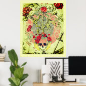 Schedel en Rozenstruik Poster (Thuiskantoor)
