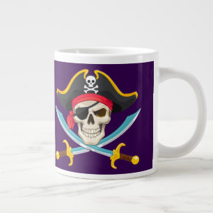 Schedel en sabels grote koffiekop