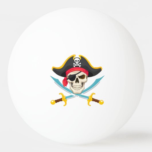 Schedel en sabels pingpongbal (Voorkant)
