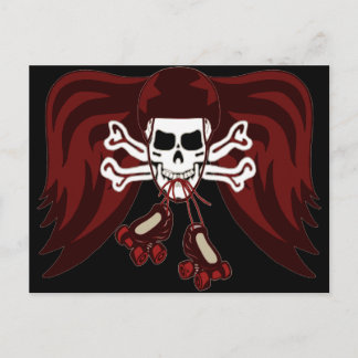 schedel en schaatsen briefkaart