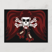 schedel en schaatsen briefkaart (Voorkant)