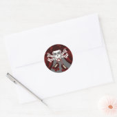 Schedel en schaatsen sticker (Envelop)