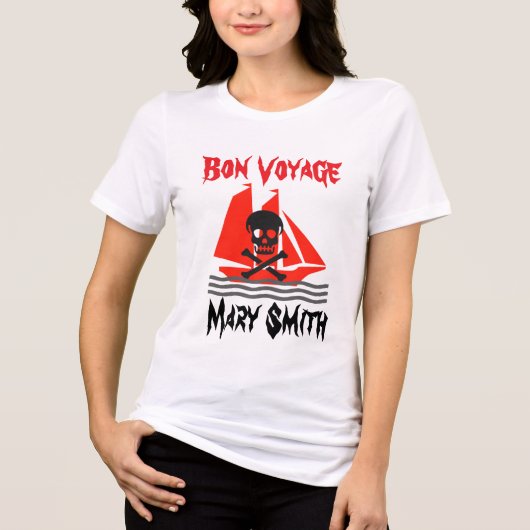 Schedel en schip Tri-Blend shirt (Voorkant)