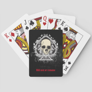 schedel en schoppen van speelkaarten; pokerkaarten