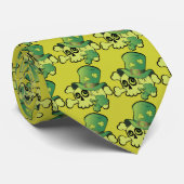 Schedel en shamrocks, stropdas (Opgerold)