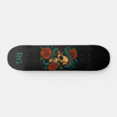 Schedel en Slang met Monogram Persoonlijk Skateboard (Horizontaal)