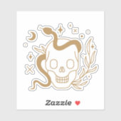 Schedel en slang sticker (Vel)