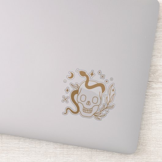 Schedel en slang sticker (Detail)
