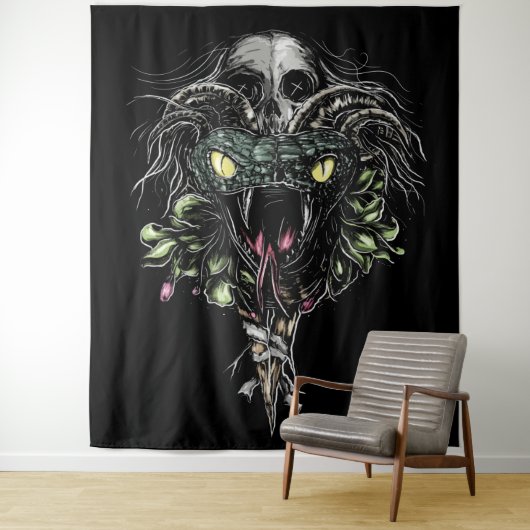 Schedel en slang wandkleed (In situ)