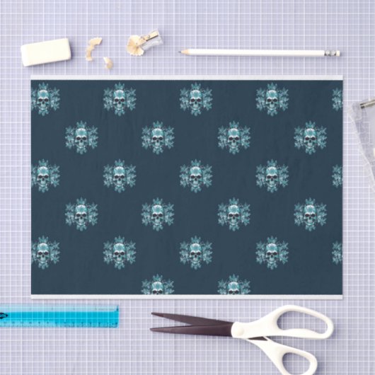 Schedel en Sneeuwvlok Kerst Weefsel Papier (Craft)