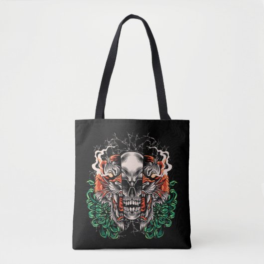 Schedel- en tijgerfusie tote bag (Voorkant)