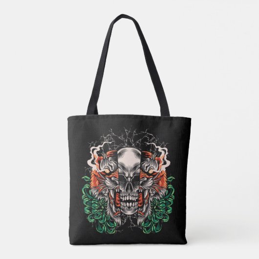 Schedel- en tijgerfusie tote bag (Achterkant)
