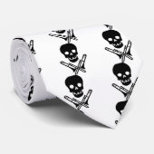 schedel en trombonen stropdas (Opgerold)