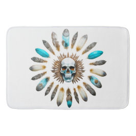 Schedel en veren 01 badmat