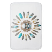 Schedel en veren 01 badmat (Voorkant Verticaal)