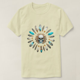Schedel en veren 01 t-shirt