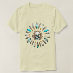 Schedel en veren 01 t-shirt