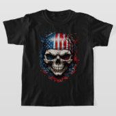 Schedel en vlag 1 t-shirt (Laagn)
