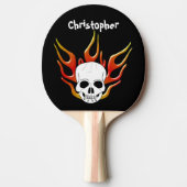 Schedel en vlammen ontwerp tafeltennisbatje (Voorkant)