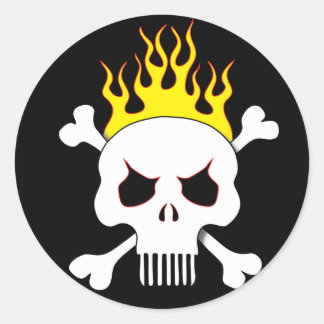 Schedel en vlammen stickers