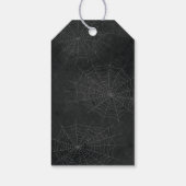 Schedel en vleermuizen donkere gotische Halloween Cadeaulabel (Achterkant)