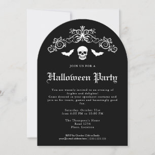 Schedel En Vleermuizen Griezelen Gothische Hallowe Kaart
