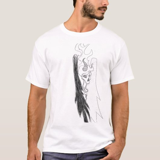 schedel en vleugels t-shirt (Voorkant)