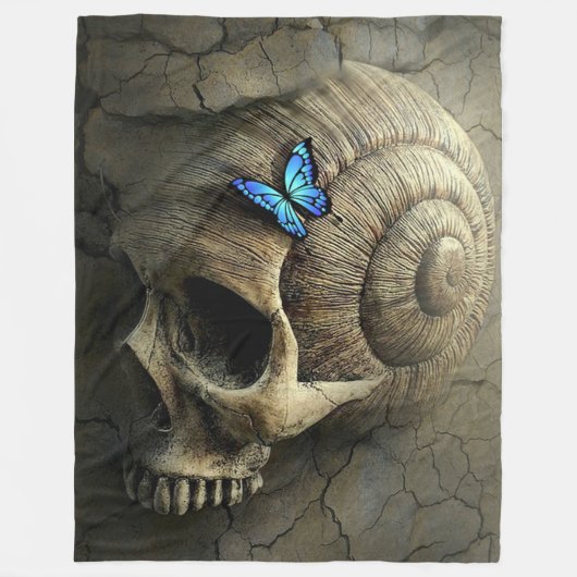 schedel en vlinder fleece deken (Voorkant)