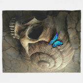 schedel en vlinder fleece deken (Voorkant (Horizontaal))